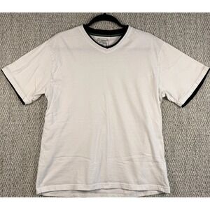 Sovereign State Tee M White Minimalist Streetwear Eco Cotton Ringer